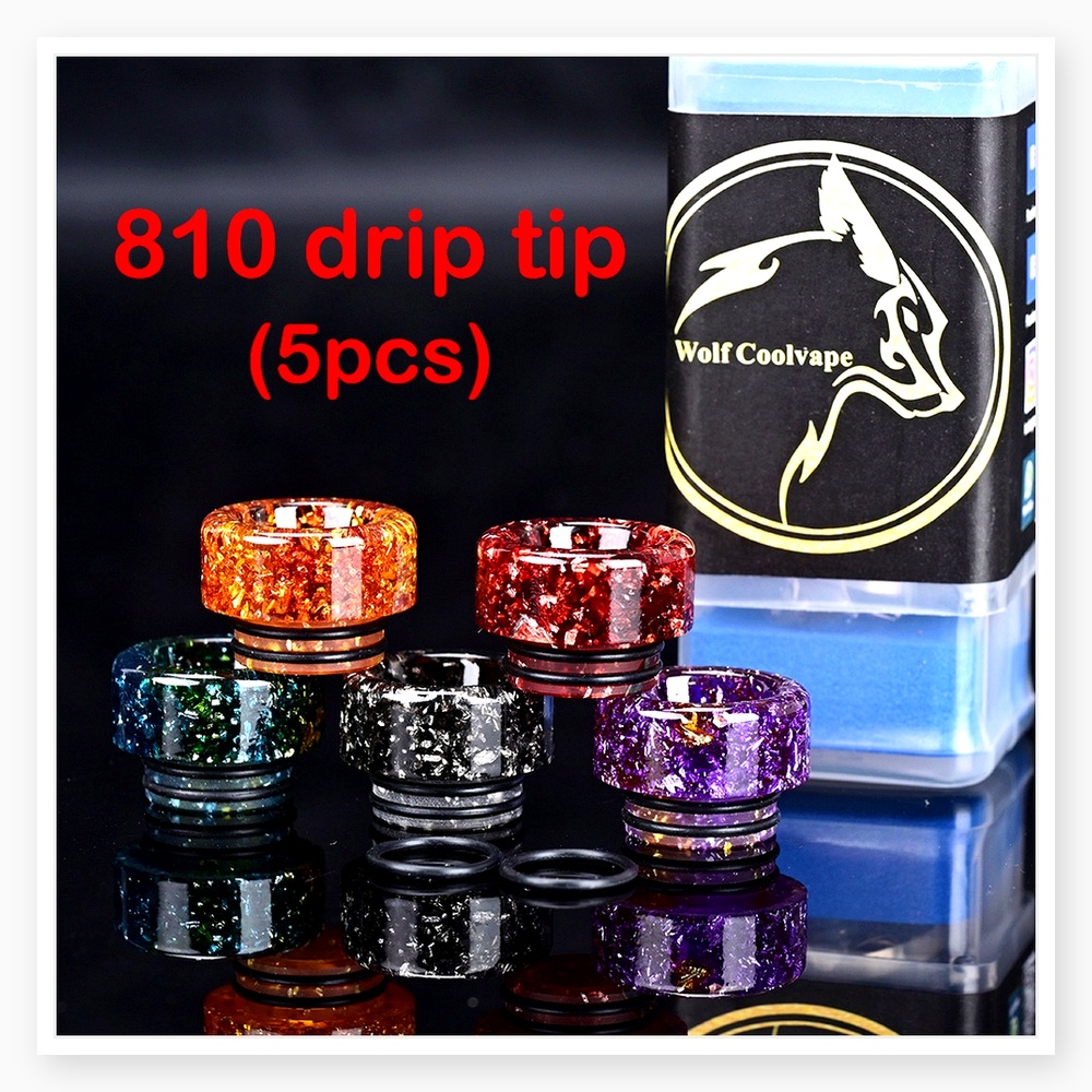 5pcs Wolfcoolvape 810 Drip Tip - đánh giá và giá Drip Tip Resin