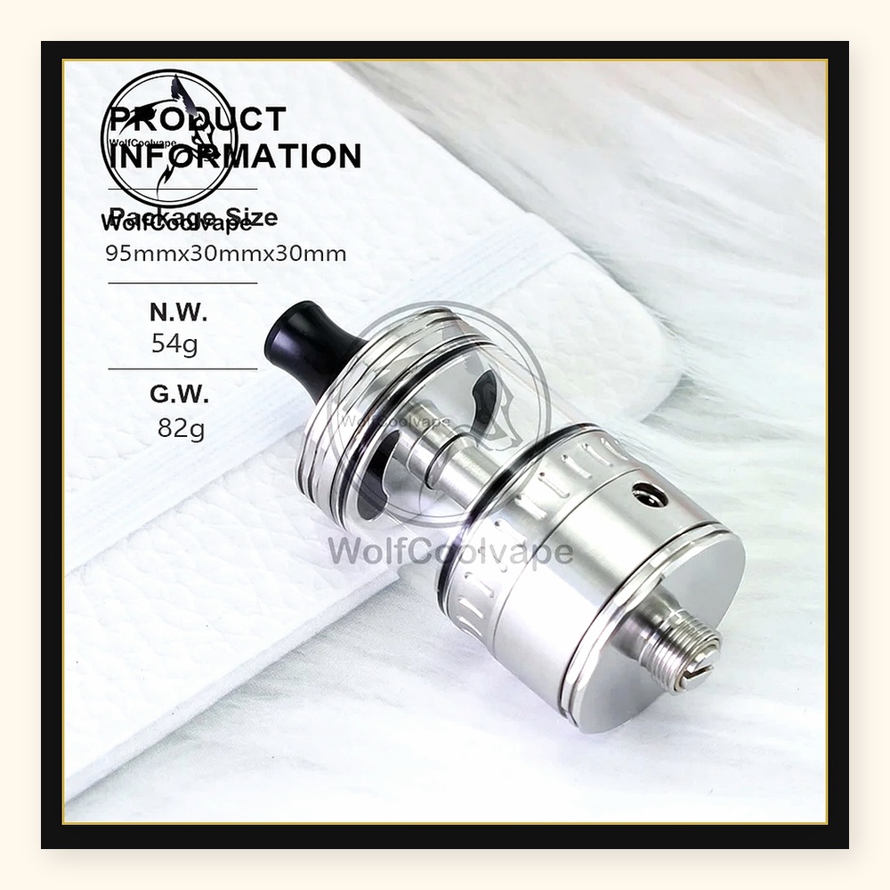 Wolfcool Vape NOLA RTA 22mm Si - đánh giá và giá Vaping Air
